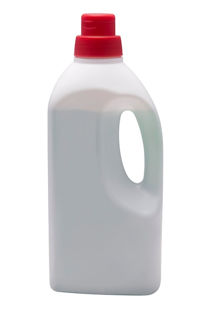 Bottiglia di plastica più pulita isolata su sfondo bianco