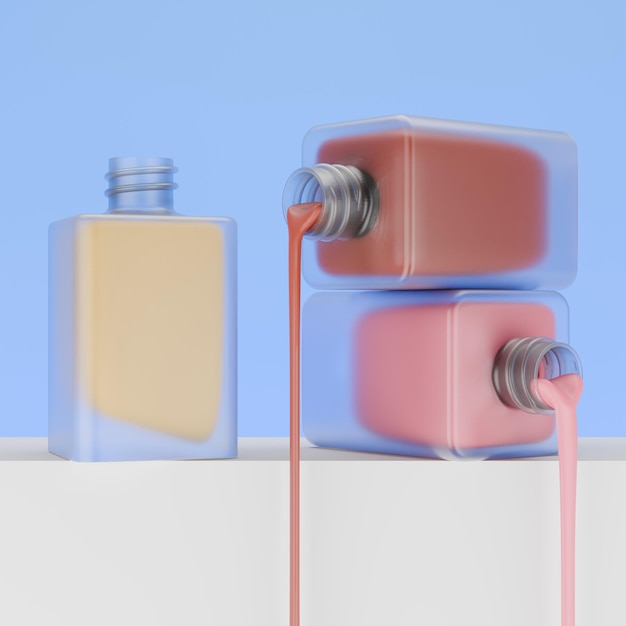 Bottiglia di vetro per cosmetici con liquido