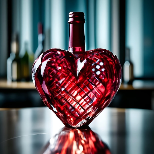 Bottiglia di vino cuore