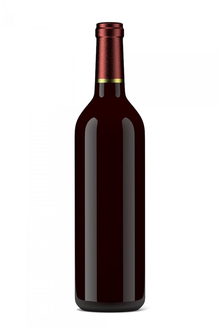 Foto bottiglia di vino rosso