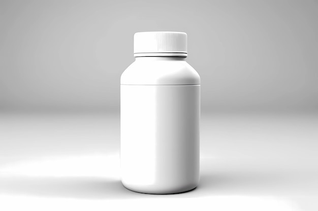 Bottiglia medica bianca pulita può svuotare lo spazio Design generativo ai