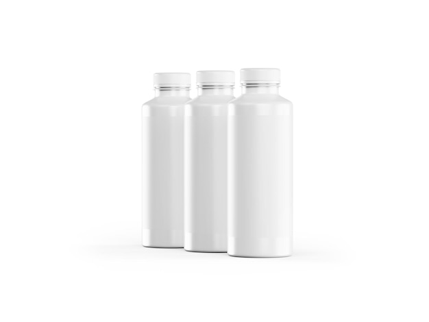 Bottiglia per bevande allo yogurt su sfondo bianco
