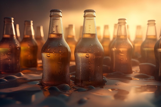 Bottiglie di birra fredda Genera Ai