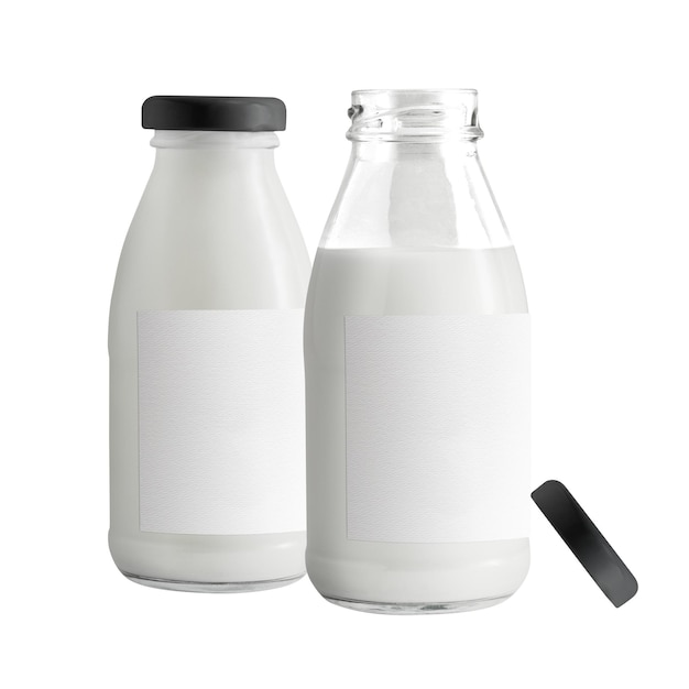 Bottiglie di latte png oggetto isolato sfondo trasparente
