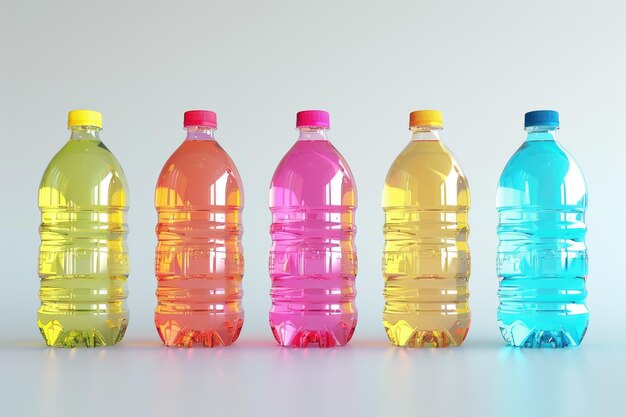Bottiglie di plastica isolate su sfondo bianco