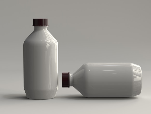 Bottiglie di plastica rese 3D senza un&#39;etichetta
