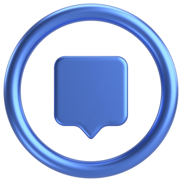 Bottone commento Bottone chat Illustrazione 3D