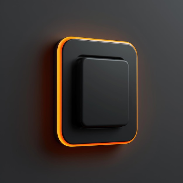 Bottone di interruttore luce arancione-nero in stile 3D generativo AI