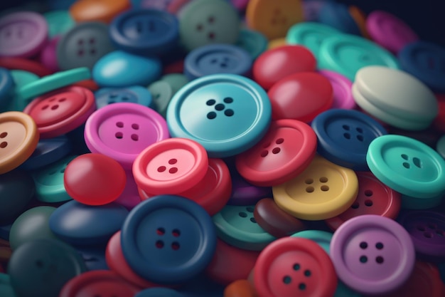 Bottoni per cucire sfondo colorato ai generativa