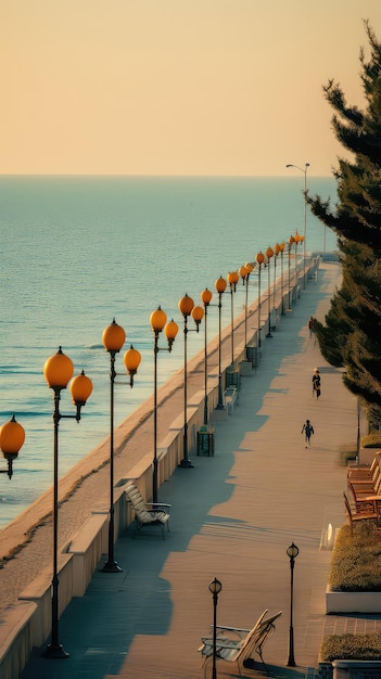 boulevard lungo il mare pomeriggio