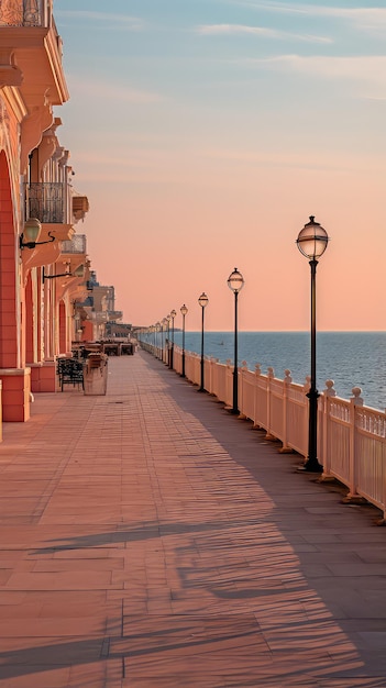 boulevard lungo il mare pomeriggio