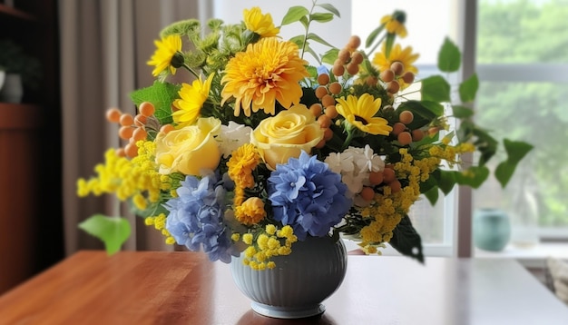 Bouquet 001 installazione passo dopo passo di fiori in un vaso Set di mazzi di fiori per casa AI generativa