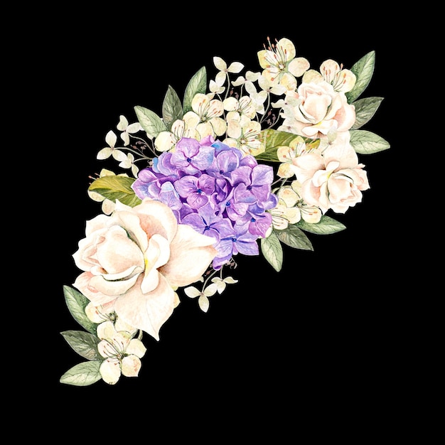 Bouquet da sposa ad acquerello con rosa e peonia Ilustration