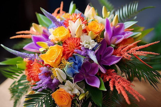 Bouquet da sposa con un mix di rose e peonie