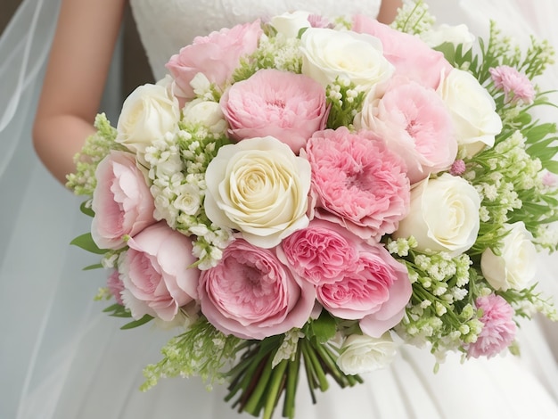 Bouquet da sposa mazzo di fiori generato dall'intelligenza artificiale