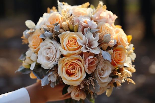 Bouquet da sposa nelle mani della sposa