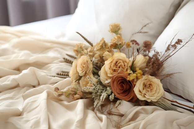 Bouquet da sposa realizzato con fiori secchi