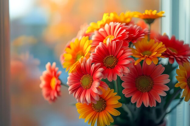 Bouquet di bellissime gerberas in un contenitore generato dall'AI