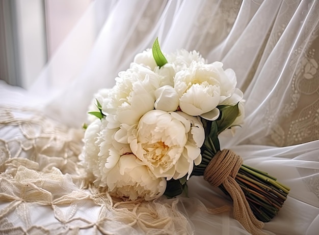 Bouquet di fiori amore giorno san valentino matrimonio sfondo imeneo anelli decorazione concetto vacanza oggetto celebrazione creativo coppia oro fidanzamento natura fiori di legno