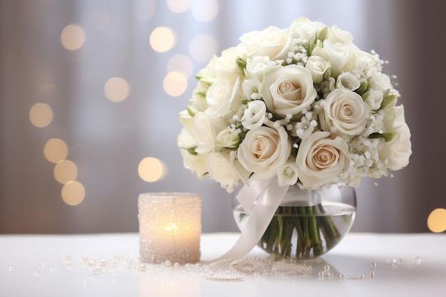 Bouquet di fiori da sposa in bianco