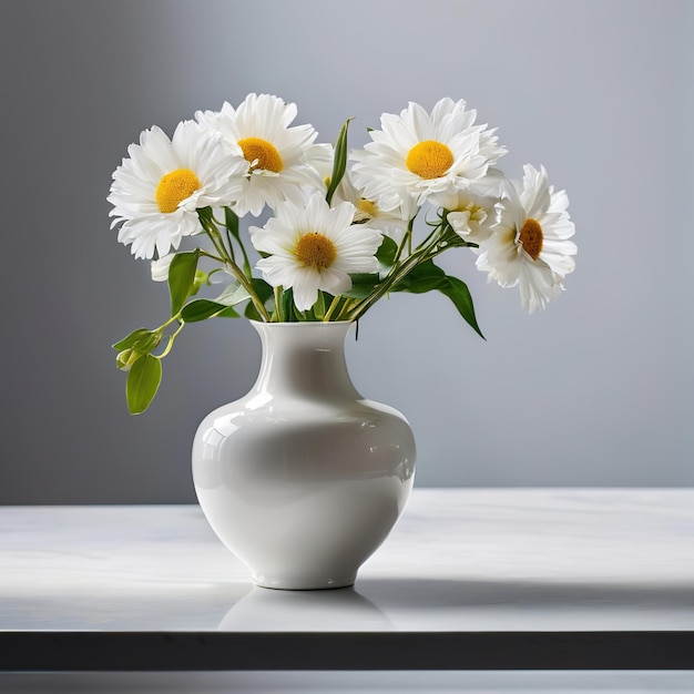 Bouquet di fiori di margherite bianche in un vaso