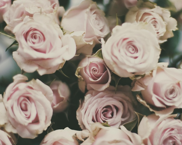 Bouquet di fiori di rosa vacanze di nozze e concetto in stile giardino floreale