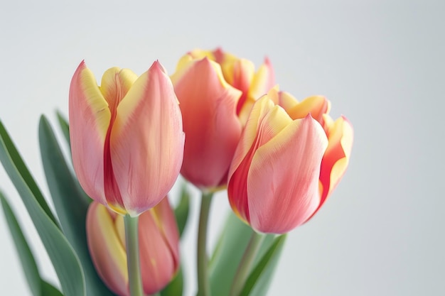 Bouquet di fiori di tulipano isolato su sfondo bianco