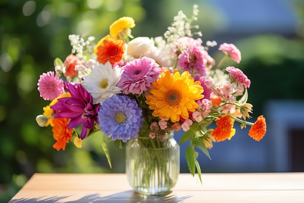 bouquet di fiori estivi semplice accessorio di vita per la giornata estiva in acquerello di colore tropicale in