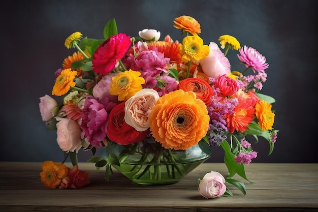 Bouquet di fiori primaverili colorati