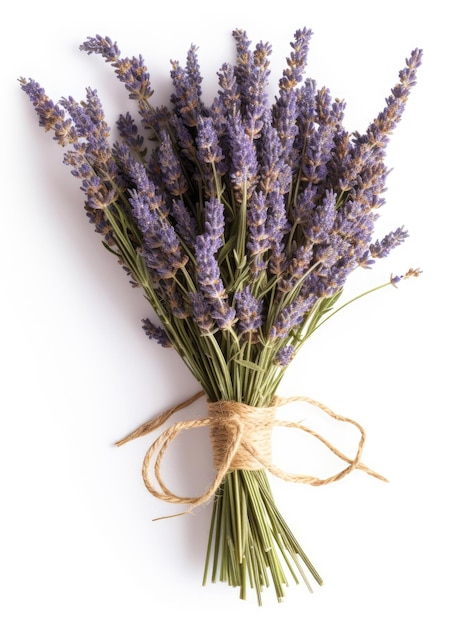 Bouquet di lavanda su sfondo bianco