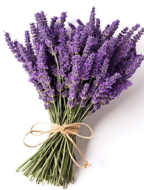 Bouquet di lavanda su sfondo bianco