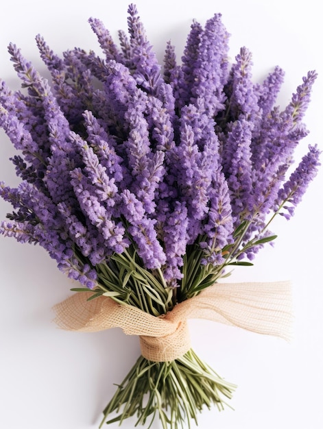 Bouquet di lavanda su sfondo bianco