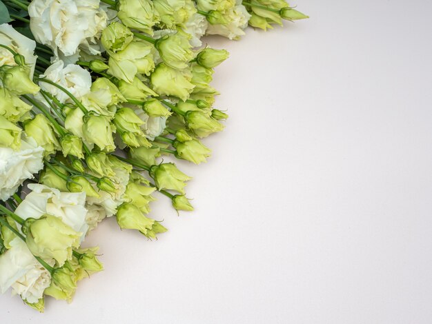 Bouquet di Lisianthus bianco copia spazio