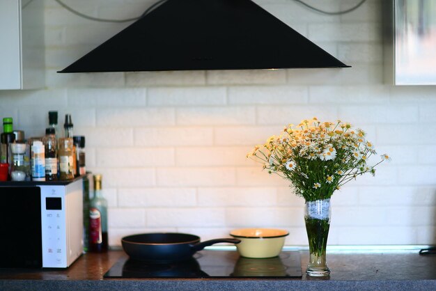 bouquet di margherite sullo sfondo interno fiori casa