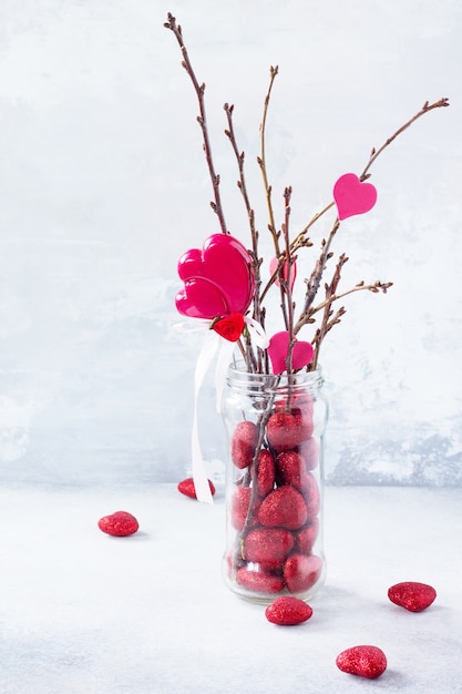 Bouquet di rami e cuori.