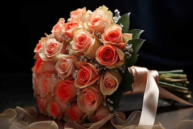 Bouquet di rose con nastro