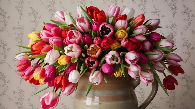 Bouquet di tulipani in barattolo