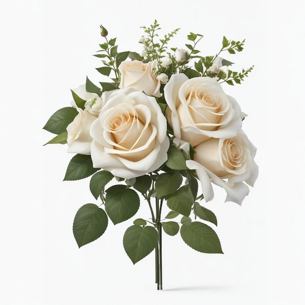 Bouquet floreale colorato di fiori botanici per anniversario di matrimonio isolato su sfondo bianco