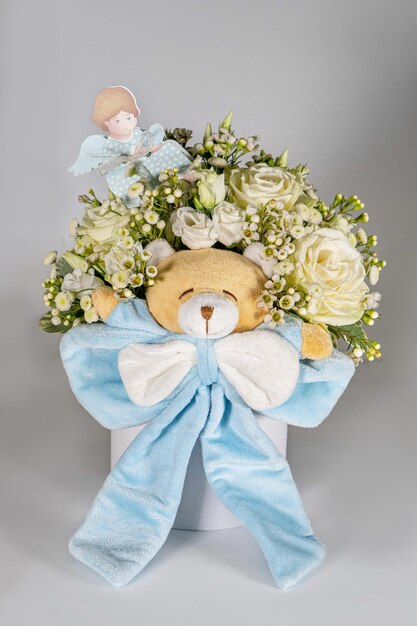 Bouquet per neonata o ragazzo Composizione di fiori regalo per bambini