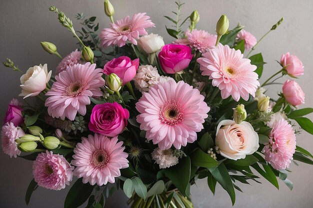 Bouquet rosa di fiori da vicino