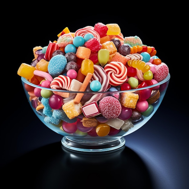 Bowl of Gourmet Candy Sweet Snack Variation (Variazione di snack dolce gourmet)