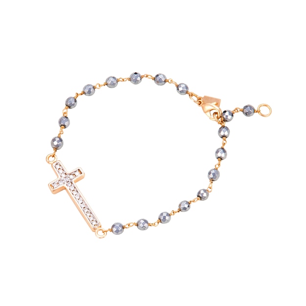 Bracciale in oro con croce isolata