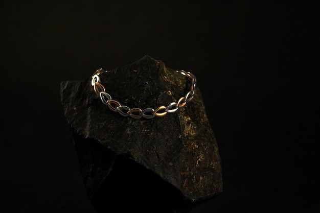 bracciale in platino e oro rosa