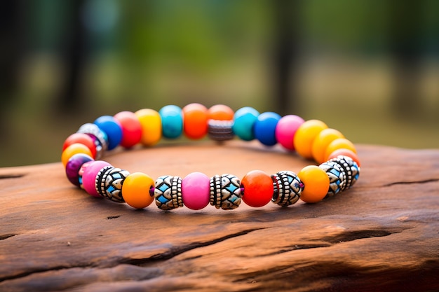 braccialetto d'amicizia con colori vivaci e motivi intricati