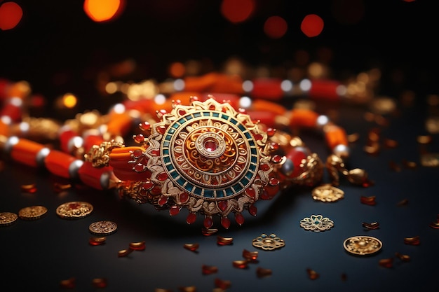 Braccialetto ornamentale tradizionale o concetto di raksha bandhan del festival indiano rakhi