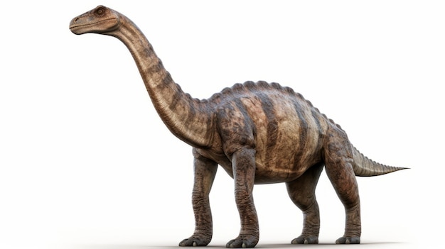 Brachiosauro su sfondo bianco Immaginativa immagine del corpo intero