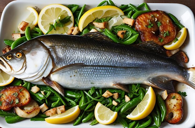 Branzino arrostito in stile greco