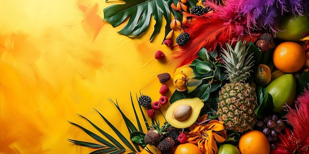 Brazilian Carnival Flair Samba Accessori e frutti tropicali