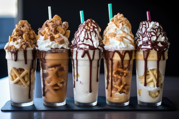 Brezel waffle popcorn marshmallow gelato e panna montata portano i frappè a un nuovo livello di