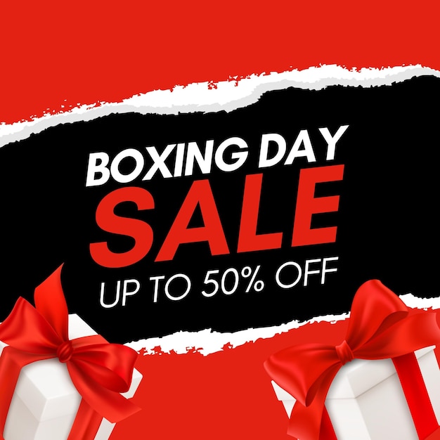 Bright Red Black Torn Boxing Day Sale (vendita del giorno della boxe)